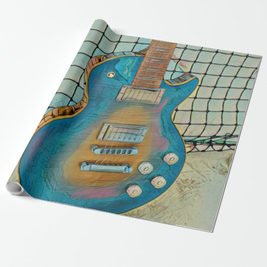 Akustikgitarrist Geschenkpapier (Ungerollt)