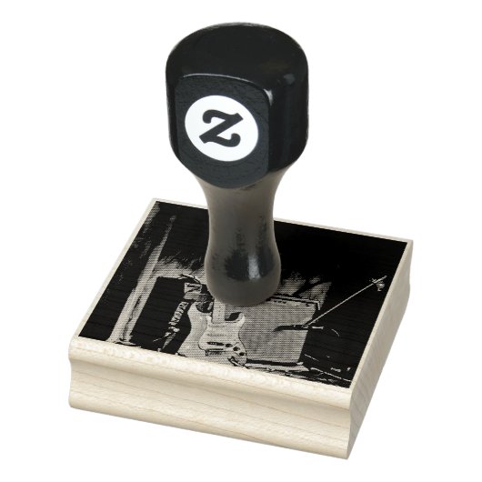 Akustikgitarrist Gummistempel (Stempel)