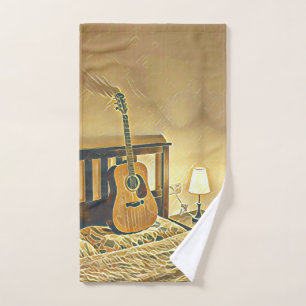 Akustikgitarrist Handtuch