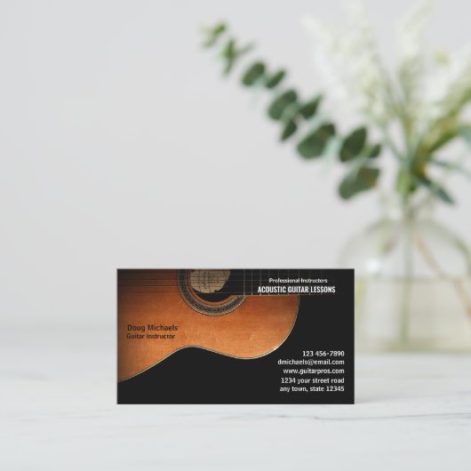 Akustikgitarrist Visitenkarte (Stehend Vorderseite)