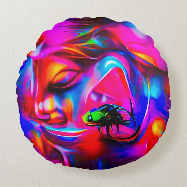 Akustikophobie 2 rundes kissen (Vorderseite)