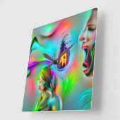 Akustikophobie Quadratische Wanduhr (Winkel)