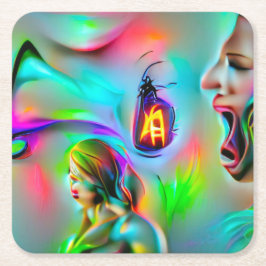 Akustikophobie Rechteckiger Pappuntersetzer