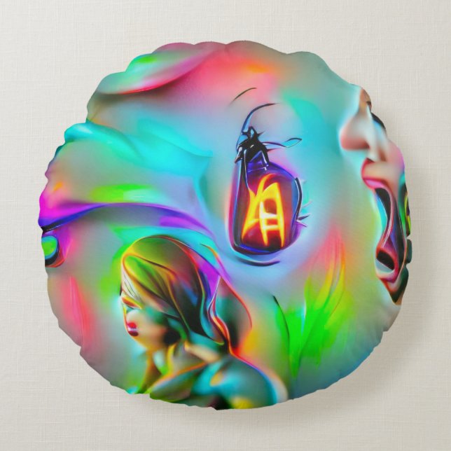 Akustikophobie Rundes Kissen (Vorderseite)