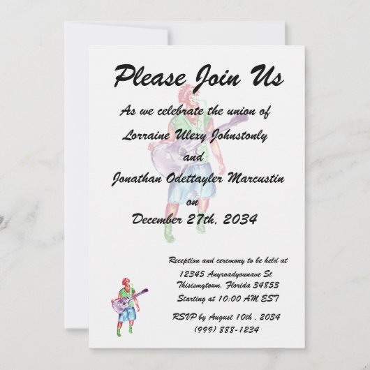 Akustikspielerin Sängerin Einladung (Vorderseite)