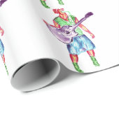 Akustikspielerin Sängerin Geschenkpapier (Rolleneckpunkt)