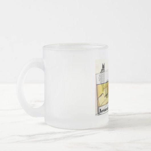 "Akustisch auf den Felsen" mattierte Tasse (Links)