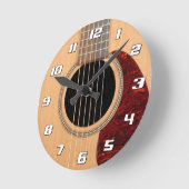 Akustische 6 String Gitarre mit Zahlen Runde Wanduhr (Winkel)