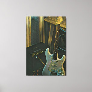 akustische Bass-Elektrogitarre-Geschenk Leinwanddruck
