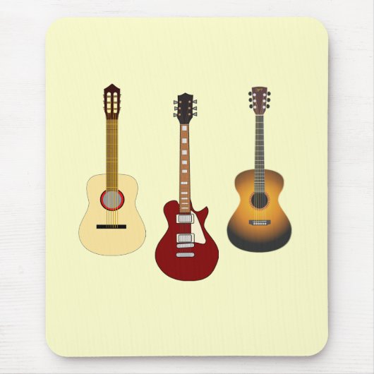 Akustische elektrische Gitarren Musikerband Gitarr Mousepad (Vorne)