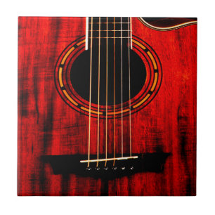 Akustische Gitarre aus Holz Fliese