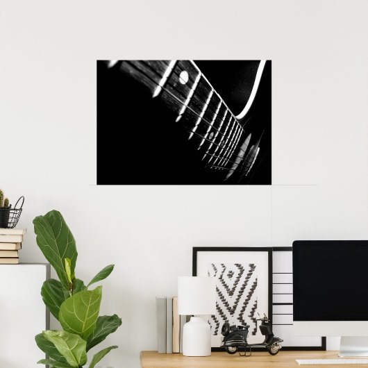 Akustische Gitarre (B&W-Version) Poster (Heimbüro)