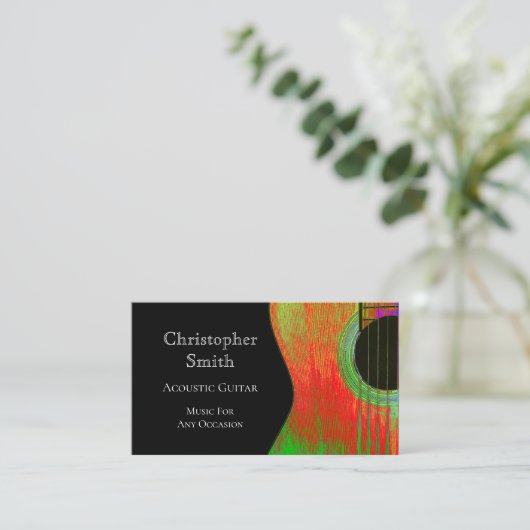 Akustische Gitarre Black Visitenkarte (Stehend Vorderseite)
