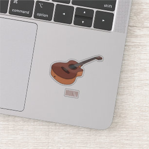Akustische Gitarre-Cartoon-Abbildung Aufkleber