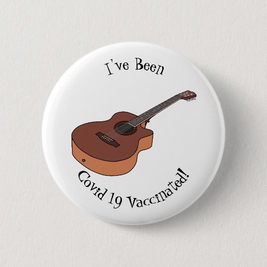 Akustische Gitarre-Cartoon-Abbildung Button (Vorderseite)