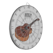 Akustische Gitarre-Cartoon-Abbildung Dartscheibe (Vorderseite Links)