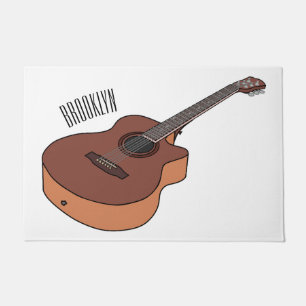 Akustische Gitarre-Cartoon-Abbildung Fußmatte