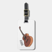Akustische Gitarre-Cartoon-Abbildung Gepäckanhänger (Vorderseite vertikal)
