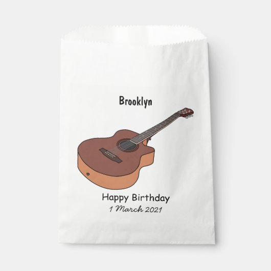 Akustische Gitarre-Cartoon-Abbildung Geschenktütchen (Vorderseite)