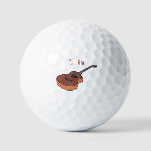 Akustische Gitarre-Cartoon-Abbildung Golfball (Vorderseite)
