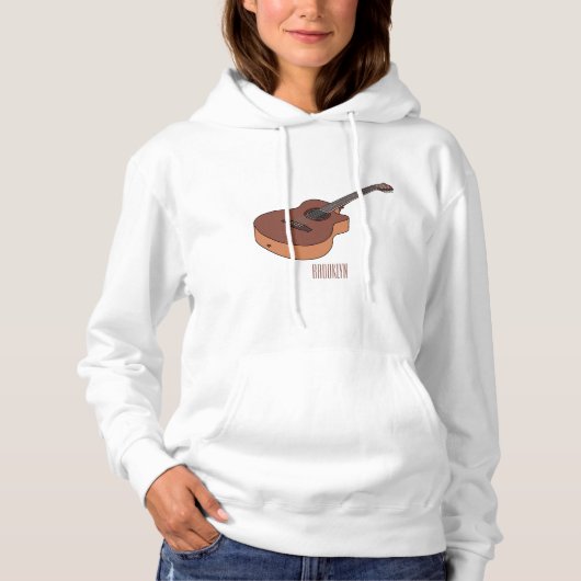 Akustische Gitarre-Cartoon-Abbildung Hoodie (Vorderseite)