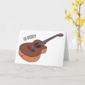 Akustische Gitarre-Cartoon-Abbildung Karte (Gelbe Blume)