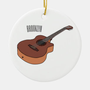 Akustische Gitarre-Cartoon-Abbildung Keramik Ornament