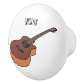 Akustische Gitarre-Cartoon-Abbildung Keramikknauf (Rechts)