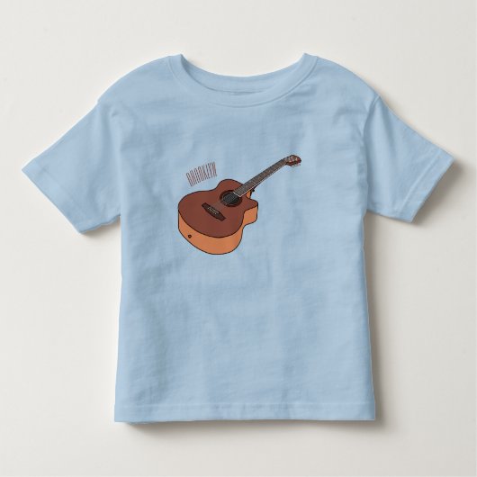 Akustische Gitarre-Cartoon-Abbildung Kleinkind T-shirt (Vorderseite)