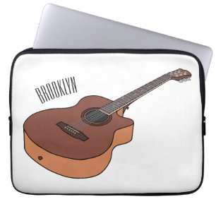 Akustische Gitarre-Cartoon-Abbildung Laptopschutzhülle