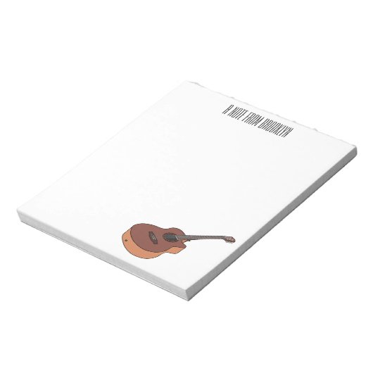 Akustische Gitarre-Cartoon-Abbildung Notizblock (Rotiert)