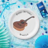 Akustische Gitarre-Cartoon-Abbildung Pappteller (Party)