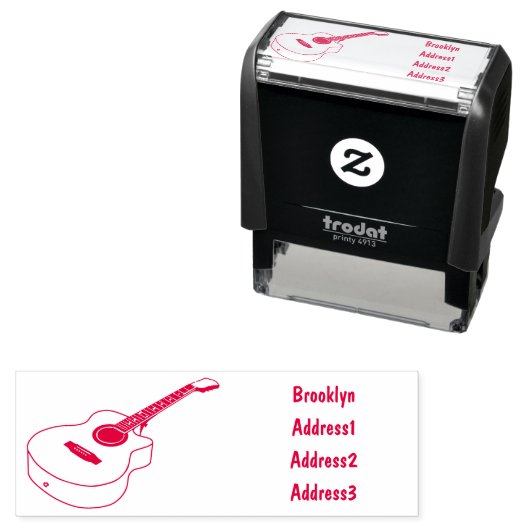 Akustische Gitarre-Cartoon-Abbildung Permastempel (Beispiel)