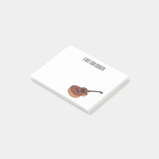 Akustische Gitarre-Cartoon-Abbildung Post-it Klebezettel (angewinkelt)