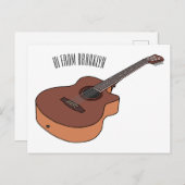 Akustische Gitarre-Cartoon-Abbildung Postkarte (Vorne/Hinten)