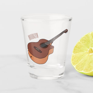 Akustische Gitarre-Cartoon-Abbildung Schnapsglas