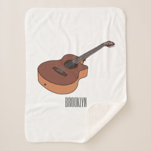 Akustische Gitarre-Cartoon-Abbildung Sherpadecke