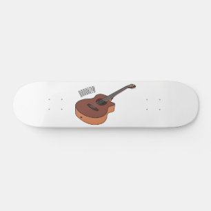 Akustische Gitarre-Cartoon-Abbildung Skateboard
