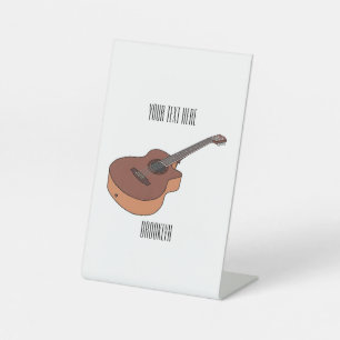 Akustische Gitarre-Cartoon-Abbildung Sockelschild