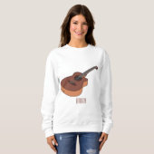 Akustische Gitarre-Cartoon-Abbildung Sweatshirt (Vorne ganz)