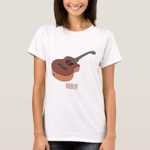 Akustische Gitarre-Cartoon-Abbildung T-Shirt