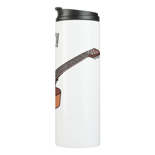 Akustische Gitarre-Cartoon-Abbildung Thermosbecher (Nach rechts gedreht)