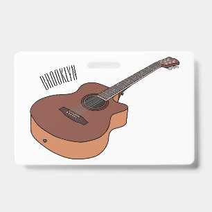 Akustische Gitarre Cartoon-Illustration  Ausweis