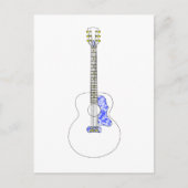 Akustische Gitarre Einfache zeichnend Coole Musik Postkarte (Vorderseite)
