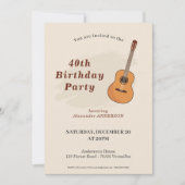 Akustische Gitarre Geburtstagsparty Einladung (Vorderseite)