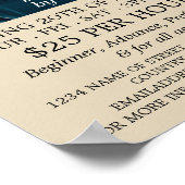 Akustische Gitarre, Gitarrenunterricht Werbung Poster (Ecke)