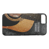 Akustische Gitarre Gray Grunge Custom iPhone 7 Fal Case-Mate iPhone Hülle (Rückseite (Horizontal))