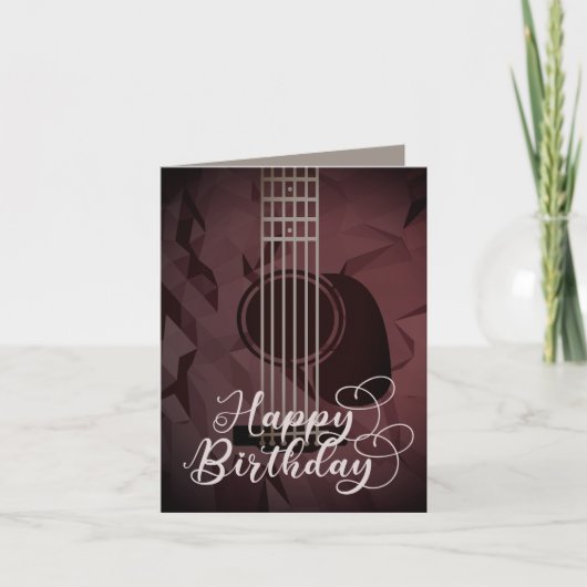 Akustische Gitarre Happy Birthday Card (Vorderseite)