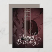 Akustische Gitarre Happy Birthday Card Dankeskarte (Vorne/Hinten)