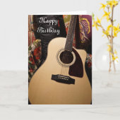 Akustische Gitarre Happy Birthday Card Karte (Gelbe Blume)